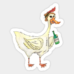 Drunk Duck Sticker